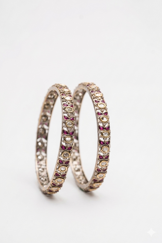 Silver Crystal Bangles