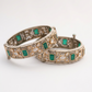 Emerald Kundan Bangles