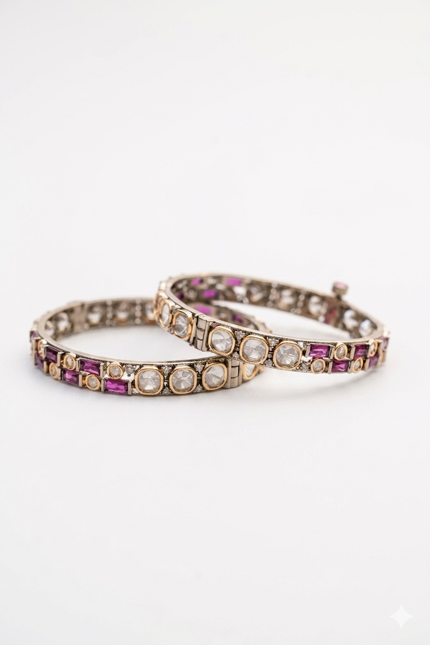 Ruby Stone Bangles