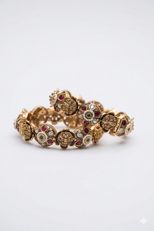 Floral Gold Bangles