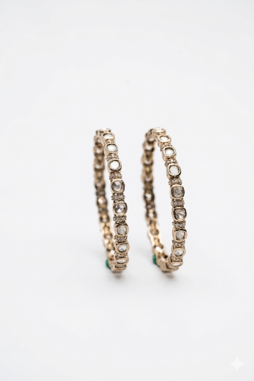 Silver Crystal Bangles