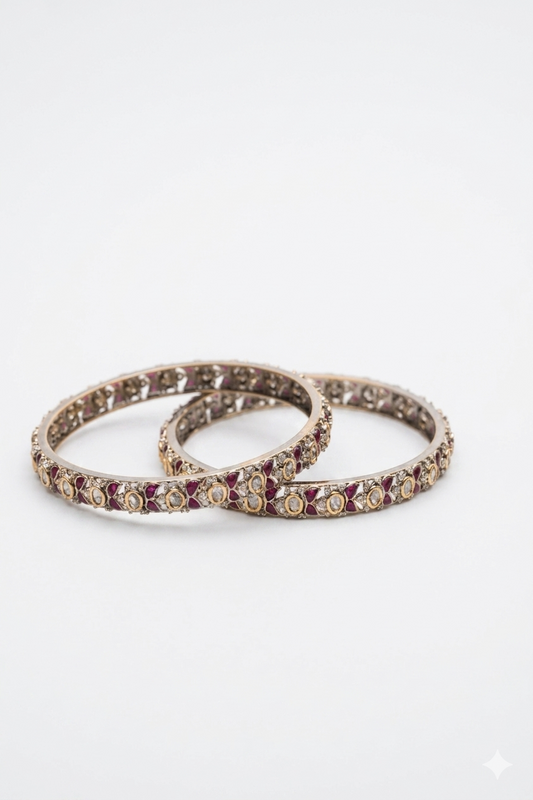 Silver Crystal Bangles